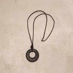 Necklace, leather with charm